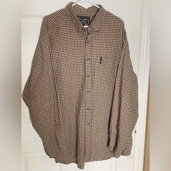 Vintage Abercrombie & Fitch Brown /Orange Check  XL  shirt​​​​​​​​​​​ - Picture 7 of 7